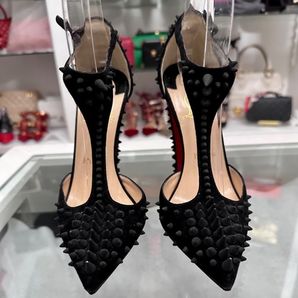 Christian Louboutin Black Spiked Women's Heels - Picture 3 of 12